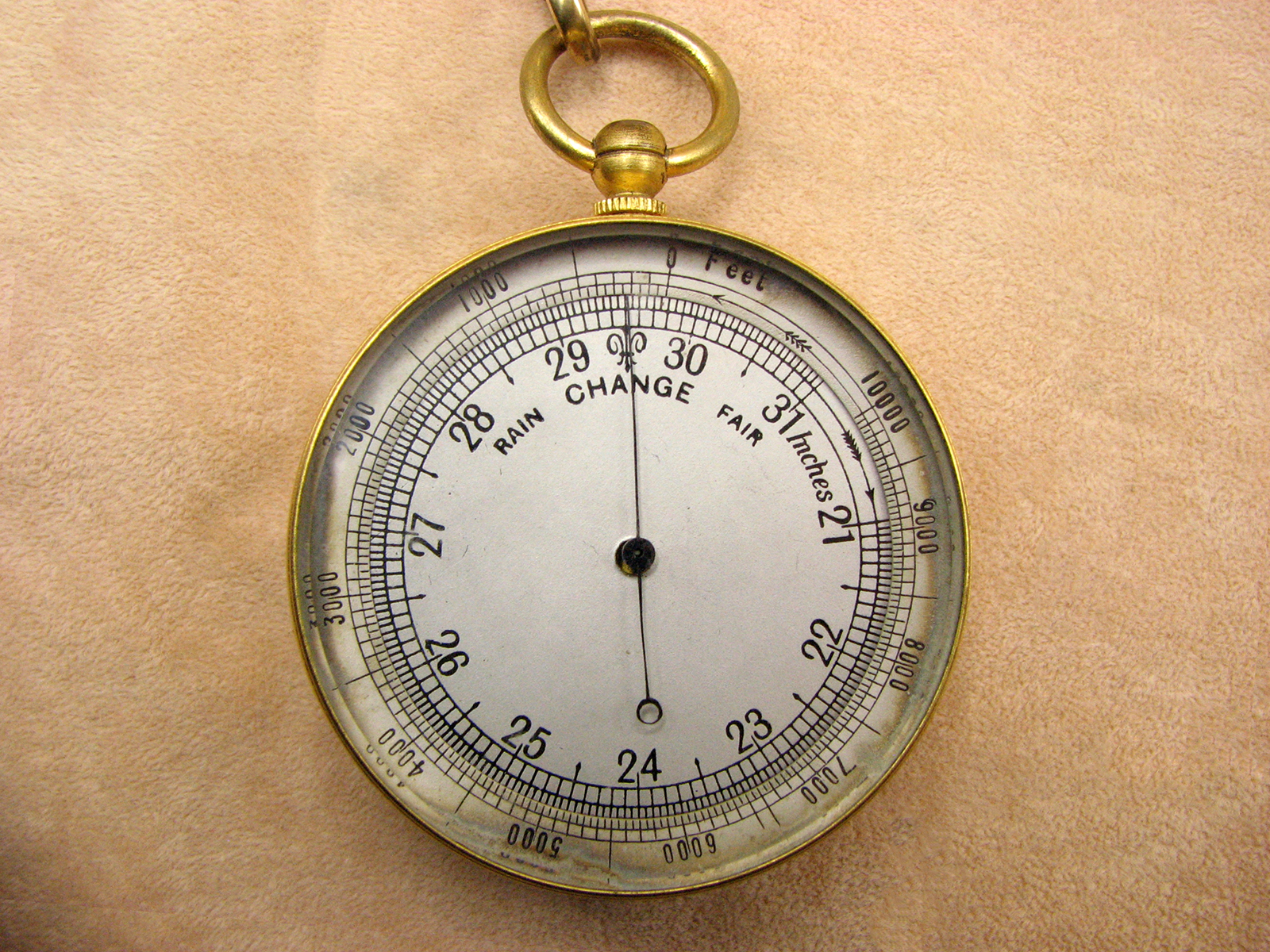 Victorian aneroid pocket barometer with altimeter, circa 1880